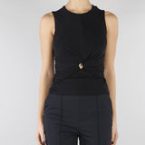 Top Nero in jersey con dettaglio gioiello TO03761E2 110 ELISABETTA FRANCHI 