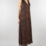 Abito Marrone in chiffon di seta stampato MSTSALICE 2 MAX MARA STUDIO 