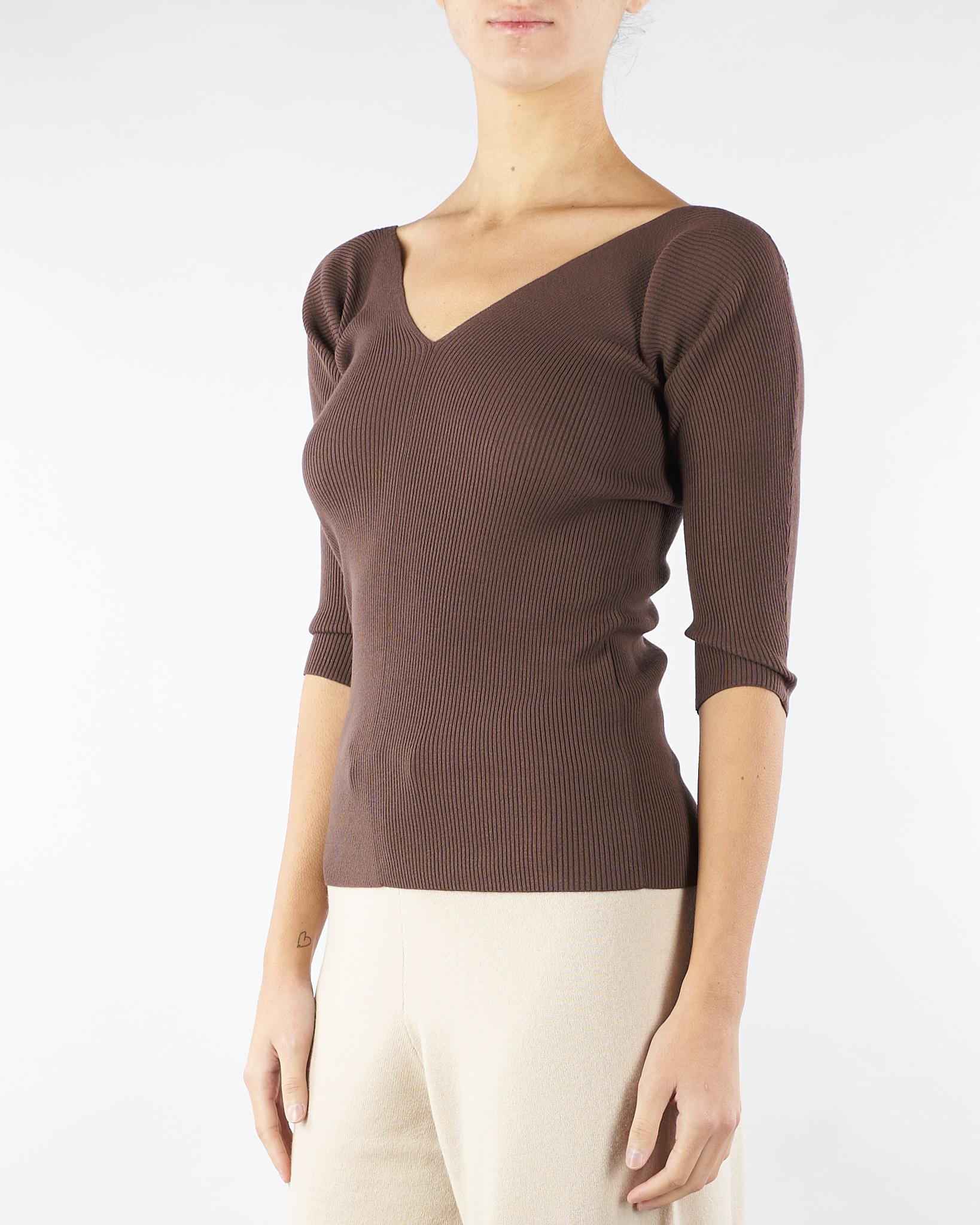 Maglia Marrone in filato di viscosa OCEANO 6 MAX MARA WEEKEND 