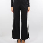 Pantaloni Nero-Milk in viscosa con bande lucide KP69S56E2 EF3 ELISABETTA FRANCHI 