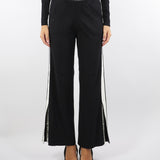 Pantaloni Nero-Milk in viscosa con bande lucide KP69S56E2 EF3 ELISABETTA FRANCHI 