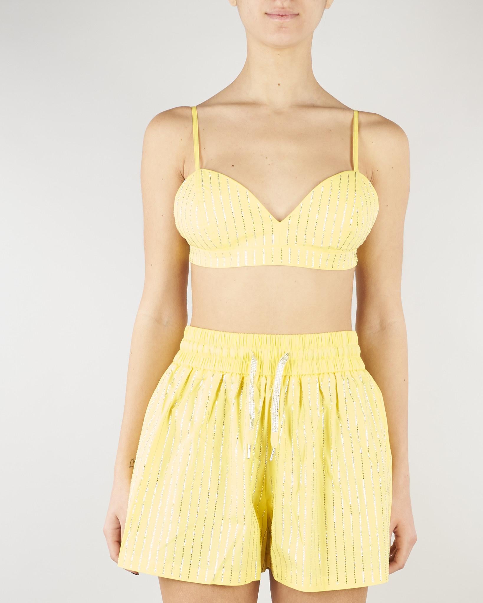 Top Giallo con strass all over NS229 38 NO SECRETS 