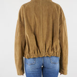 Bomber Scamosciato in Pelle Tabacco con Tasche TAB0171 07 VICOLO 