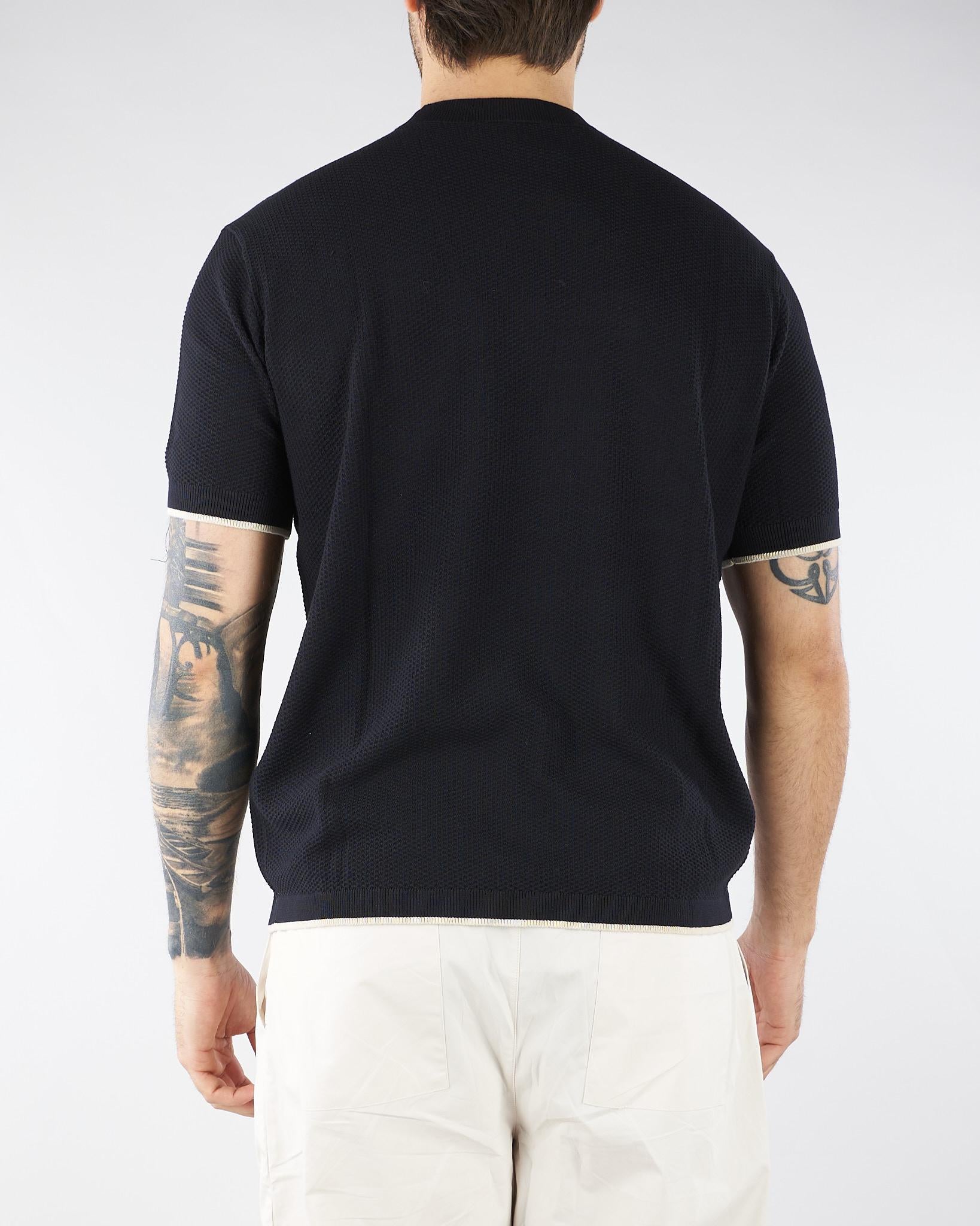 Maglia Nero in cotone con motivo chevron EM005529AF25257 FB167 EMPORIO ARMANI 