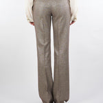 Pantaloni flare Marrone in misto lana con lurex TT2161 12864 TWIN SET 