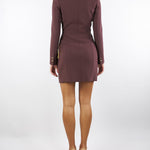 Abito Merlot in crêpe leggero con catena gioiello AB89657E2 EA4 ELISABETTA FRANCHI 