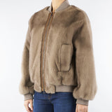 Bomber sabbia in vera pelliccia di Visone P2503V 02 GIOVI 