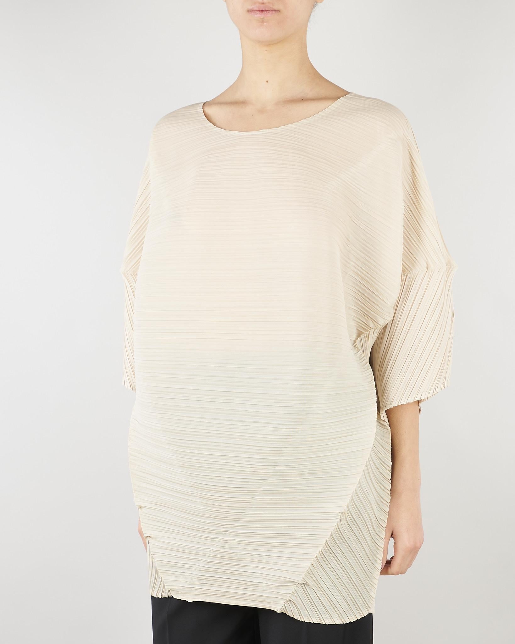 Blusa Crema plissettata M6PY17 824 MEIMEIJ 