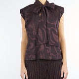 Camicia jacquard Bordeaux con fiocco RI9SB13 85 ANGELA DAVIS 