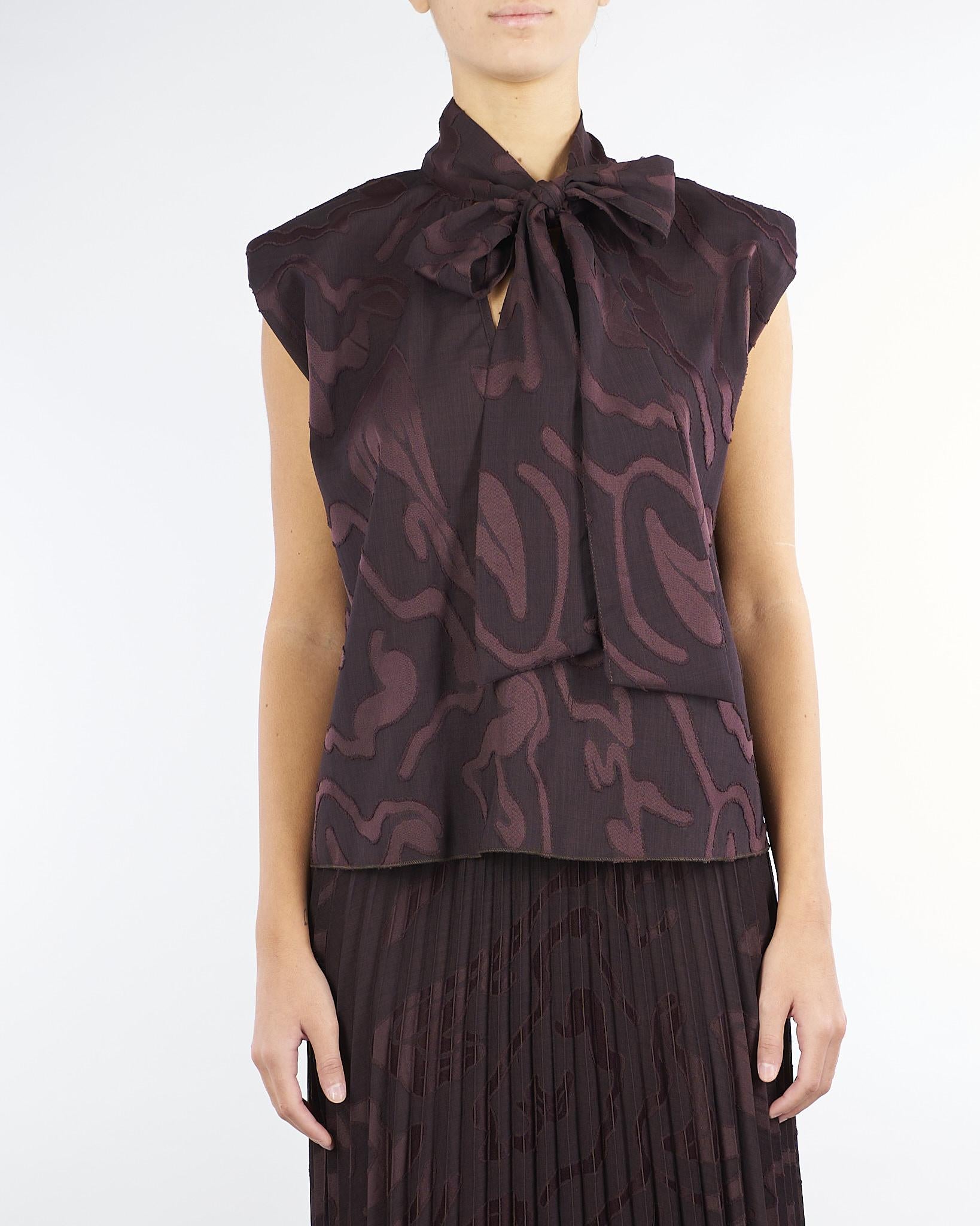 Camicia jacquard Bordeaux con fiocco RI9SB13 85 ANGELA DAVIS 