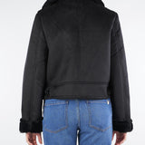 Giubbotto Nero Cropped Effetto Scamosciato TF0090 99 VICOLO 