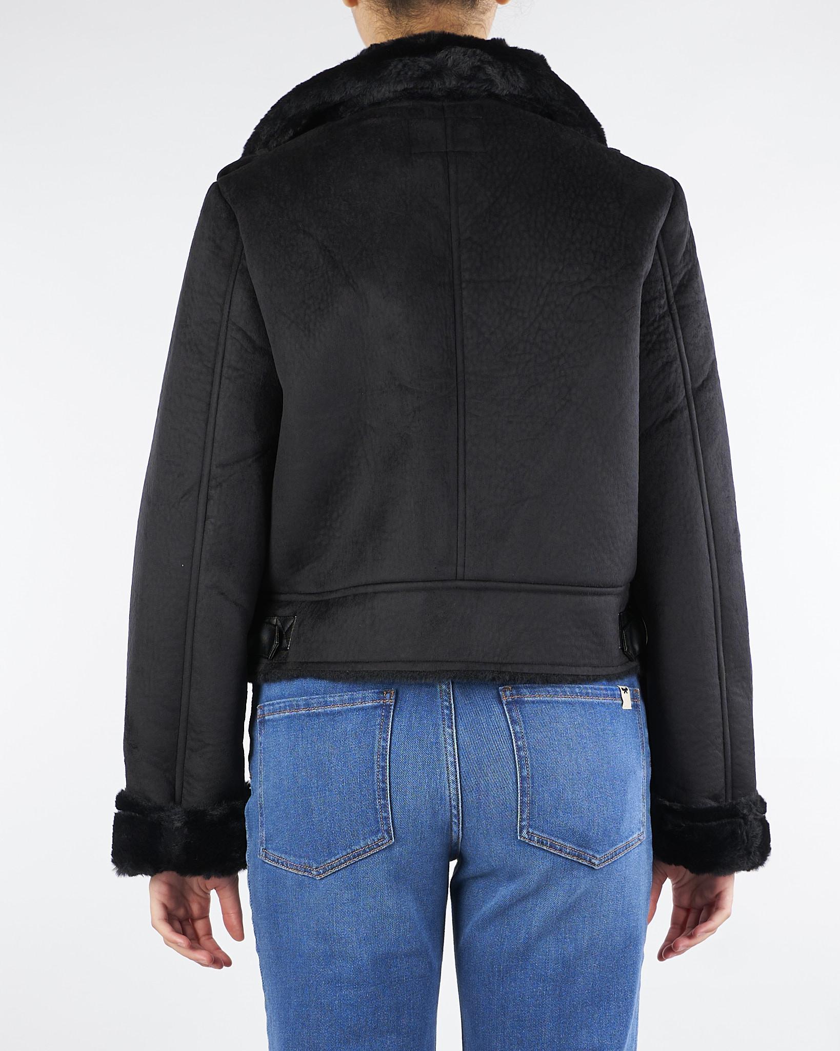 Giubbotto Nero Cropped Effetto Scamosciato TF0090 99 VICOLO 