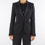 Giacca Nero in crêpe leggero GI15456E2 110 ELISABETTA FRANCHI 