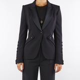 Giacca Nero in crêpe leggero GI15456E2 110 ELISABETTA FRANCHI 