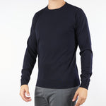 Maglia Blu in lana merinos 30618 400 JEORDIE'S 