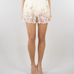 Shorts Rosa in lino a fiori con ricamo TT2572 13588 TWIN SET 