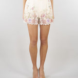 Shorts Rosa in lino a fiori con ricamo TT2572 13588 TWIN SET 
