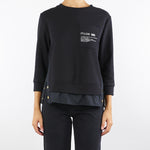 Maglia Nero in felpa con dettagli in popeline MD00656E2 110 ELISABETTA FRANCHI 