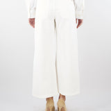Pantalone bianco in bull di cotone con ricami WKDADUNCO 9 MAX MARA WEEKEND 