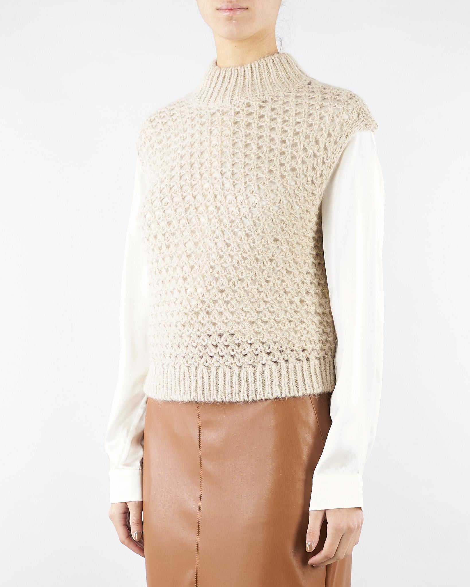 Gilet Beige in maglia MILLE 642 NENETTE 