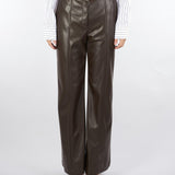 Pantaloni Marrone in ecopelle con gamba larga P6B9KGJC 80 IMPERIAL 