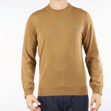 Maglia Caramello in misto lana rasata con iconico logo AH3225M DPC LACOSTE 