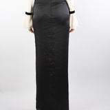 Gonna Nero in raso con dettaglio gioiello GO14657E2 110 ELISABETTA FRANCHI 