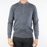 Maglia Polo Grigio in lana merinos extrafine A010F001 8995 PAOLO PECORA 