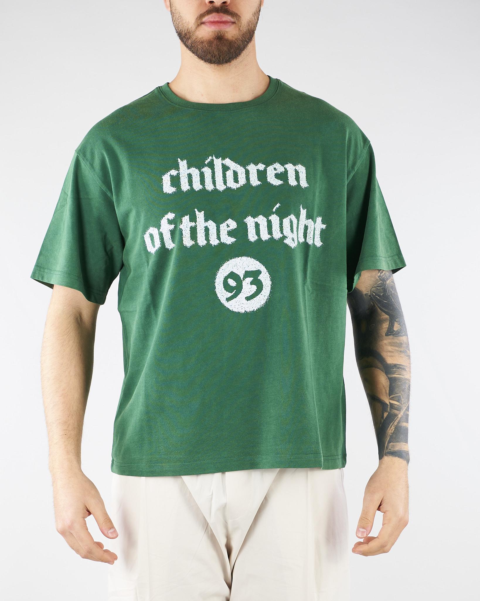 T-shirt Boxy Verde con stampa HTEM321302 413 ACUPUNCTURE 