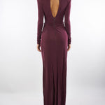 Abito Merlot Red Carpet in jersey cupro con drappeggi ABR0656E2 EA4 ELISABETTA FRANCHI 