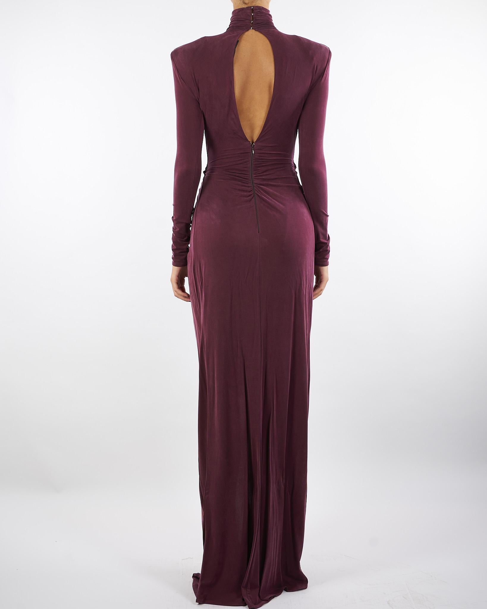 Abito Merlot Red Carpet in jersey cupro con drappeggi ABR0656E2 EA4 ELISABETTA FRANCHI 
