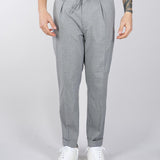 Pantalone Chino Grigio con elastico in vita e pences
