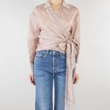 Camicia Cipria in organza con fiocco TAB0154 14 VICOLO 