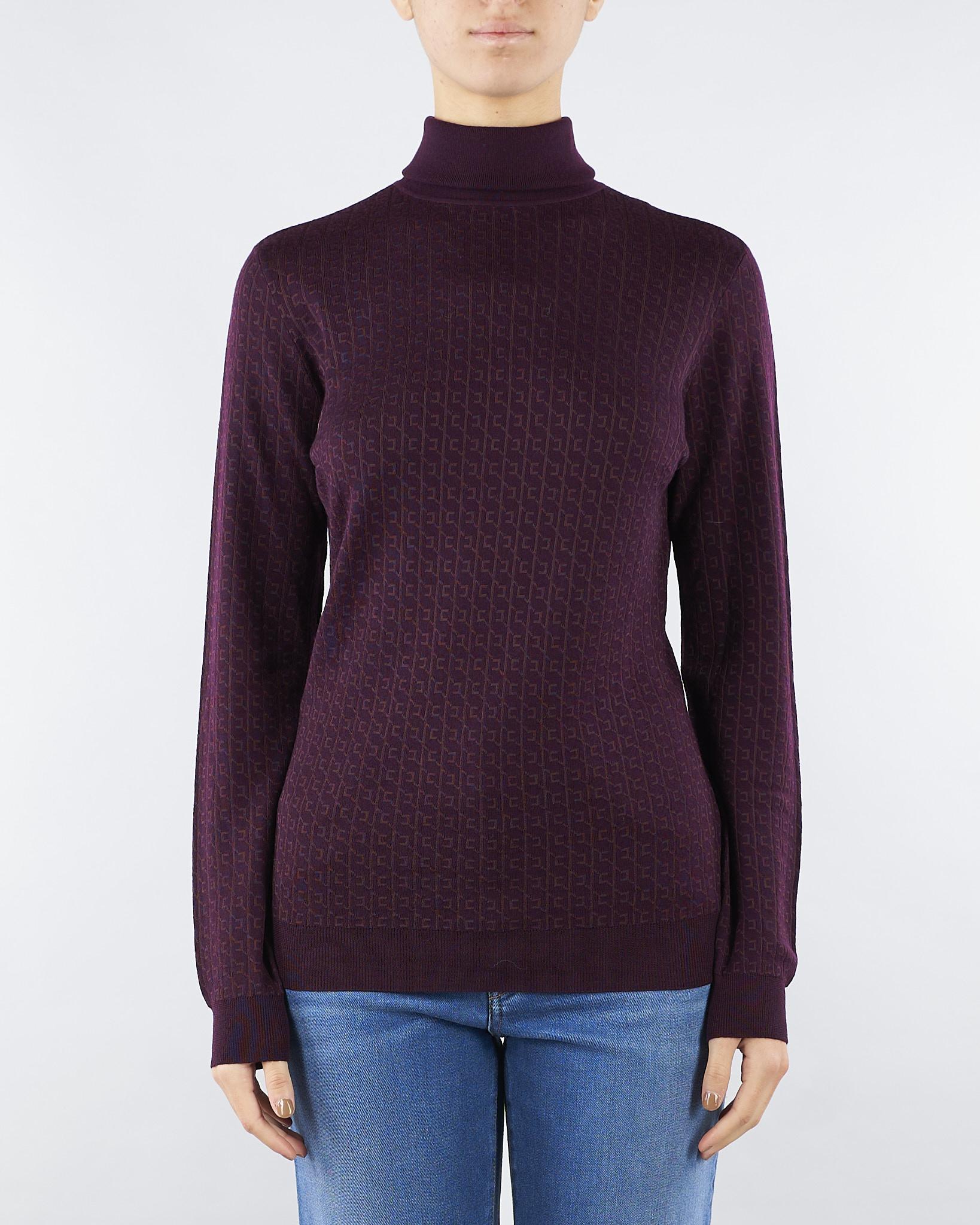 Maglia Merlot in lana con micro-logo jacquard MK23S56E2 EA4 ELISABETTA FRANCHI 