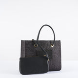 Tote piccola Nero in rafia jacquard