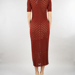 Abito lungo Ruggine in maglia chevron TT3100 13332 TWIN SET 