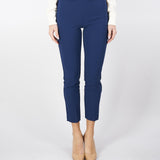 Pantaloni Oltremare slim in crêpe con placca logo