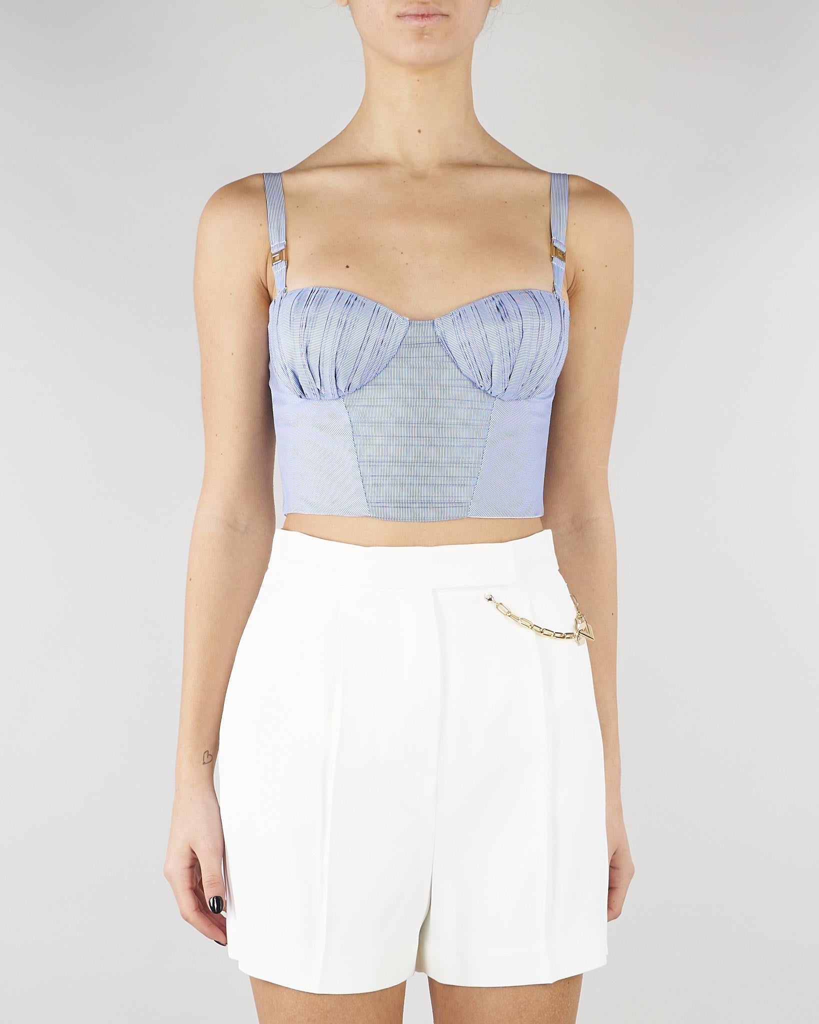 Top Oxford in taffettà di nylon a righe TO05362E2 019 ELISABETTA FRANCHI 