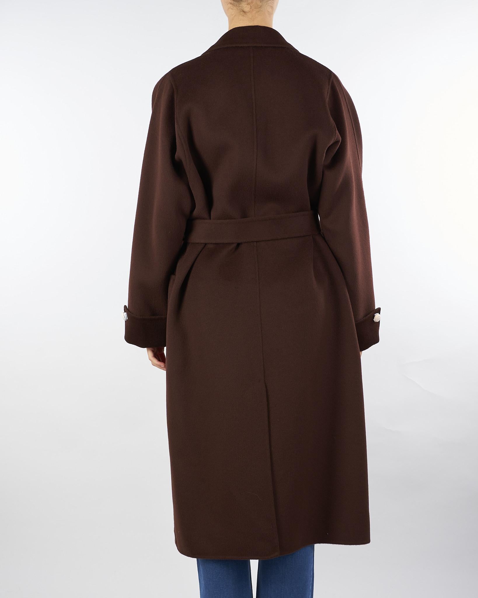 Cappotto Coffee in panno di lana double CP68D56E2 EA3 ELISABETTA FRANCHI 