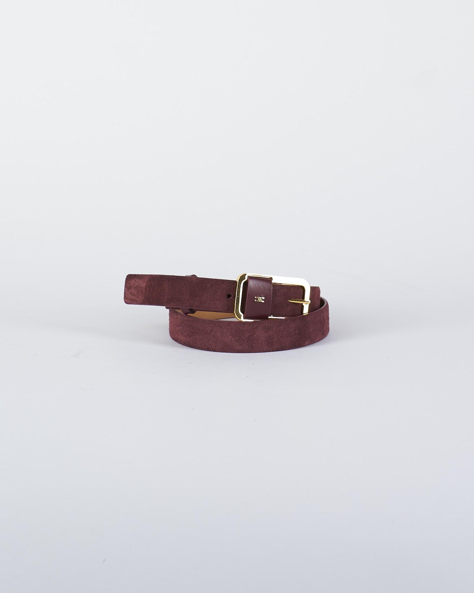 Cintura Merlot in pelle con logo a rilievo CT42S56E2 EA4 ELISABETTA FRANCHI 