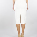 Gonna Avorio in maglia 3D<BR/> GK30D62E2 360 ELISABETTA FRANCHI 