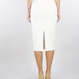 Gonna Avorio in maglia 3D<BR/> GK30D62E2 360 ELISABETTA FRANCHI 