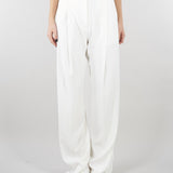 Pantaloni Avorio in crêpe leggero con logo charm PA16761E2 360 ELISABETTA FRANCHI 