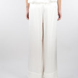Pantalone Bianco in satin con elastico in vita SS260046 1 ELEH 