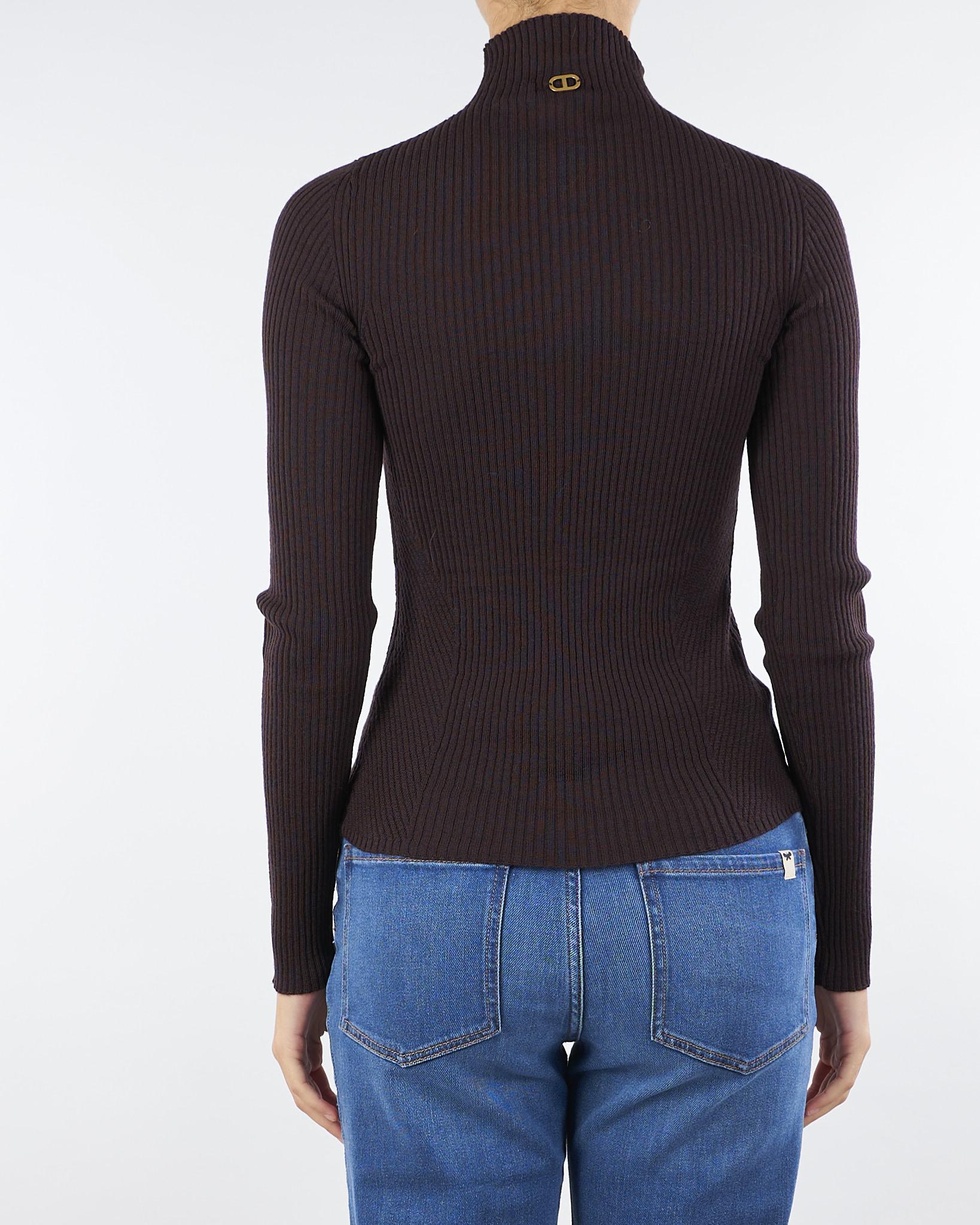 Maglia lupetto Moro a coste in lana TT3111 11054 TWIN SET 