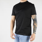 T-shirt Basic Nero in cotone mercerizzato LT26001 D001 LOW BRAND 