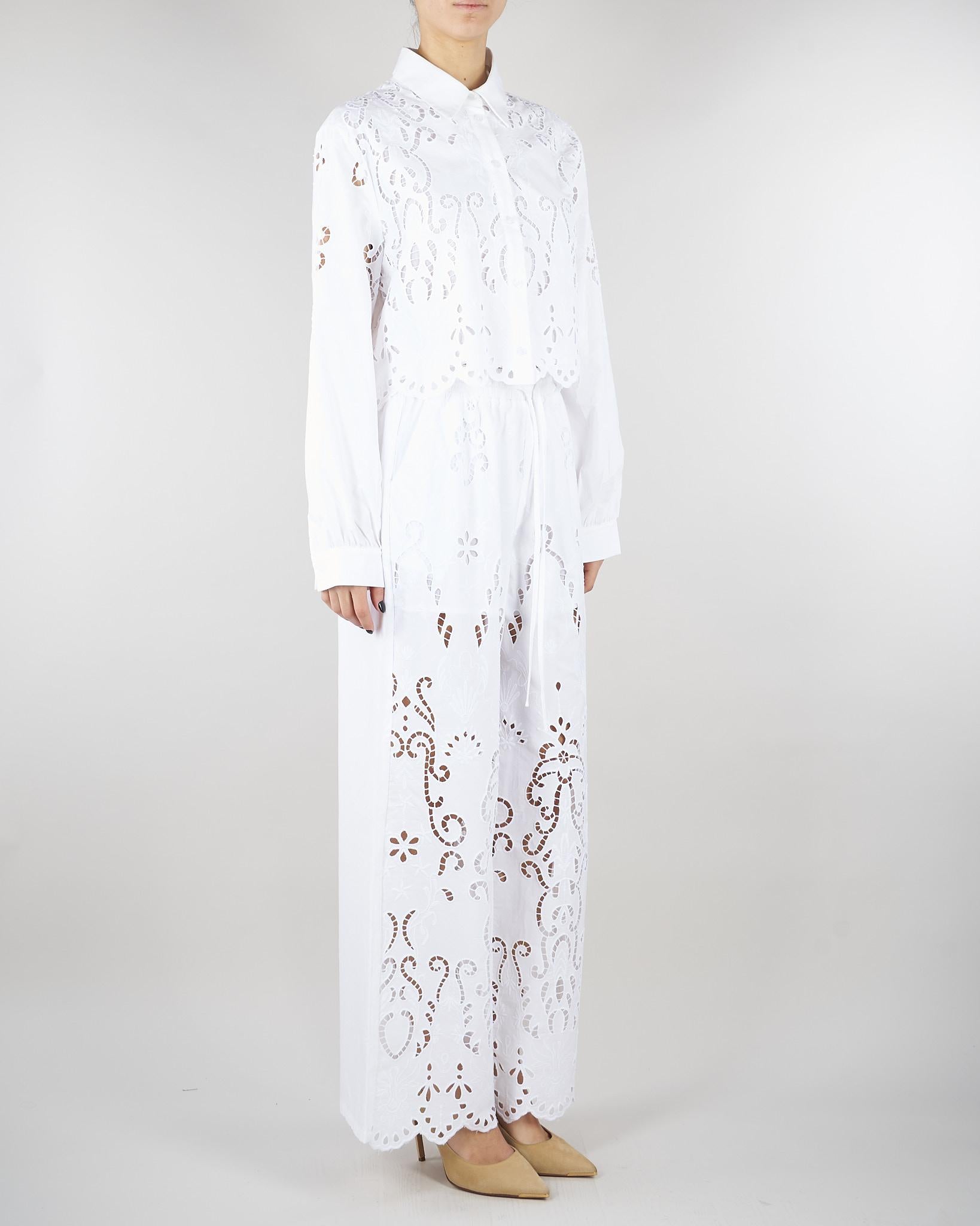 Camicia Bianco con ricamo ajour NS235 01 NO SECRETS 