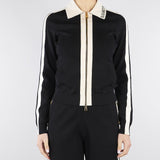 Giacca Nero-Burro in maglia con bande in viscosa lucida MK66S61E2 685 ELISABETTA FRANCHI 