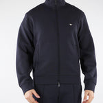 Felpa Blu full zip in double jersey con logo EM004536AF10013 UB118 EMPORIO ARMANI 