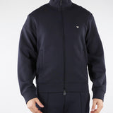 Felpa Blu full zip in double jersey con logo EM004536AF10013 UB118 EMPORIO ARMANI 